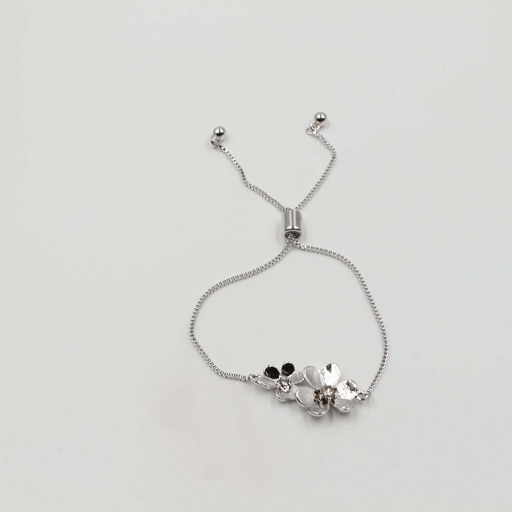 اسواره فان كليف وردتين بالكريستال اسواره متوفر 2 لون فضي