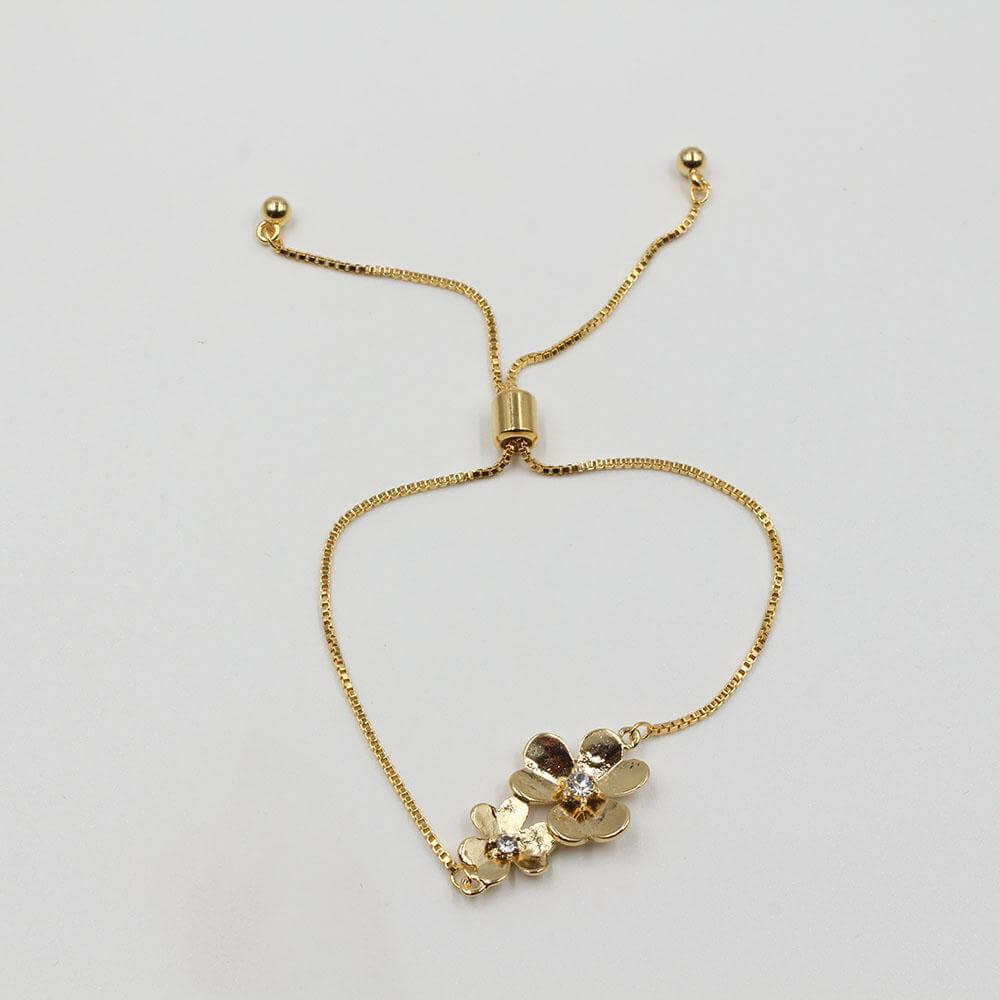 اسواره فان كليف وردتين بالكريستال اسواره متوفر 2 لون ذهبي