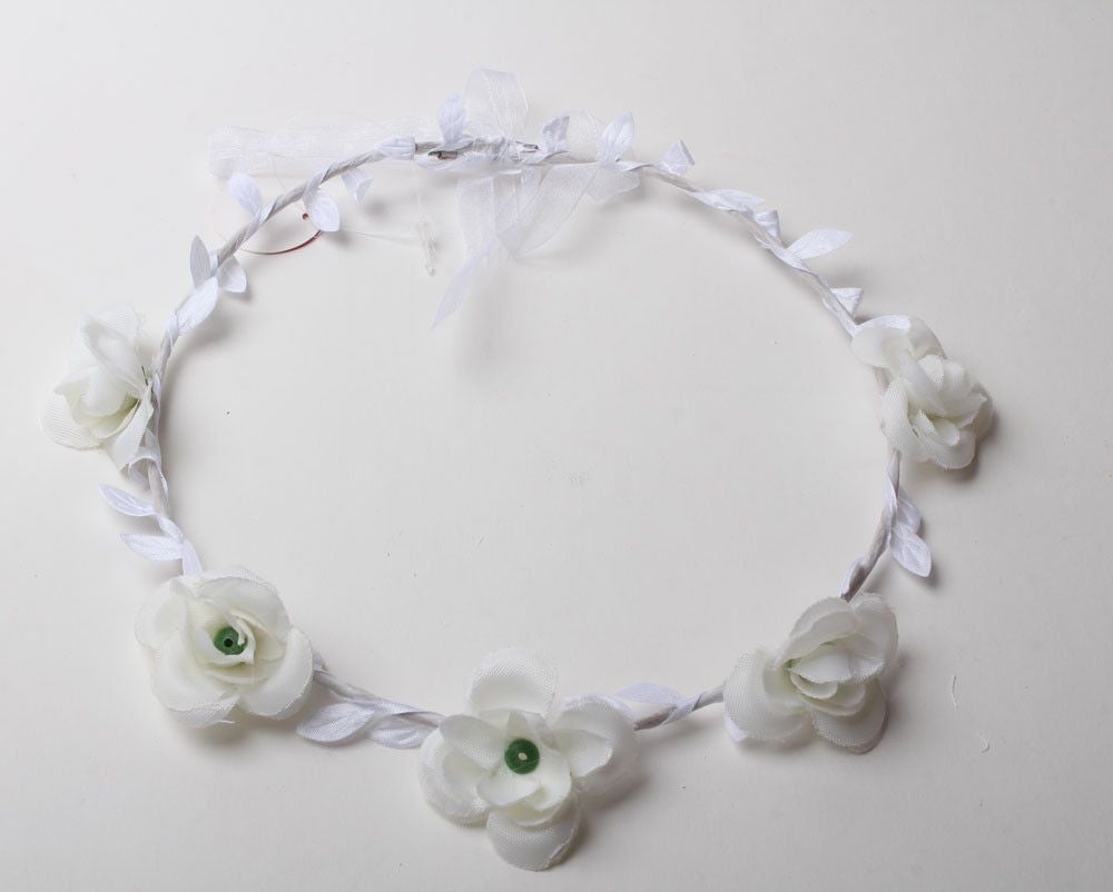 طوق ورود ابيض اكسسوارات شعر متوفر 1 لون