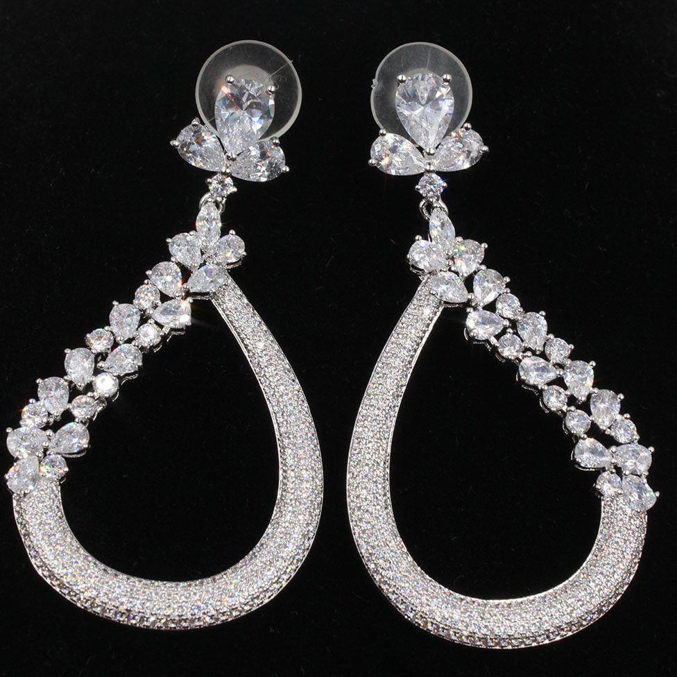 حلق زركون بيق دمعه سهره حلق متوفر 1 لون فضي