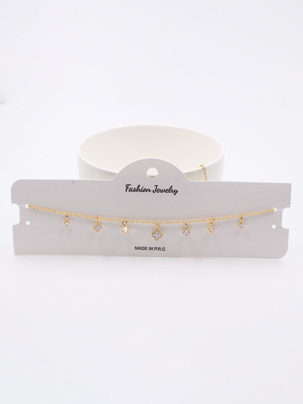 تشوكر فان كليف زركون سلسال van cleef ابيض ذهبي