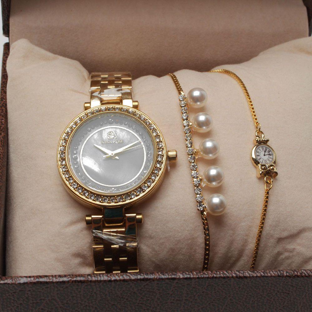 طقم ساعه واسواره لولو اطقم ساعات متوفر 1 لون ذهبي