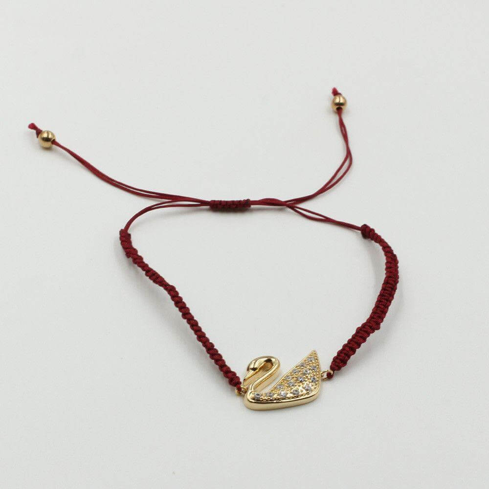 اسواره خيط سحاب وزه سوارفسكي اسواره متوفر 5 لون عنابي ذهبي