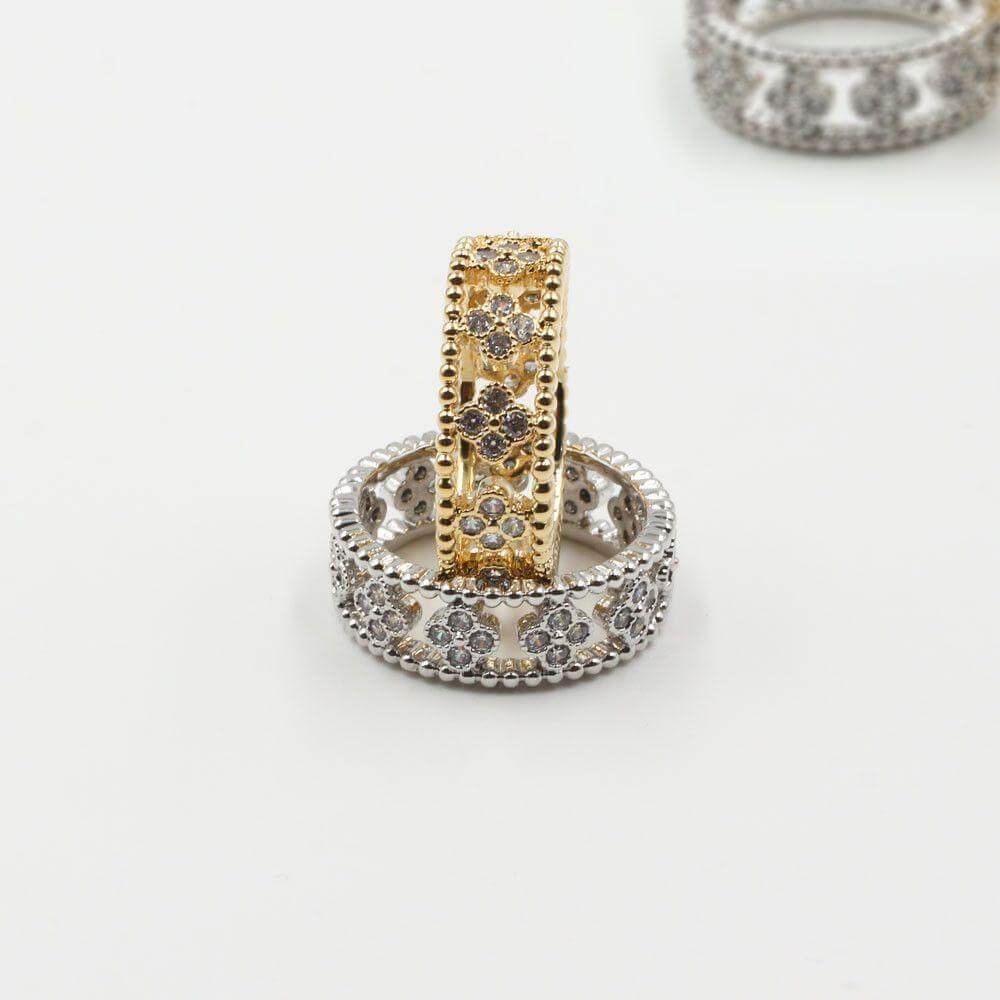 دبله وردة الفان كليف زركون خواتم متوفر 2 لون