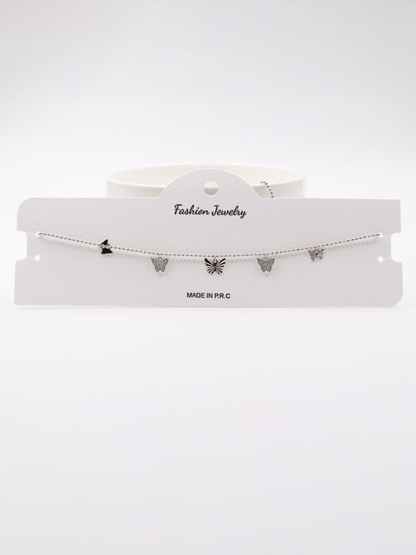 تشوكر فراشات ميتال زركون سلسال Jewel فضي