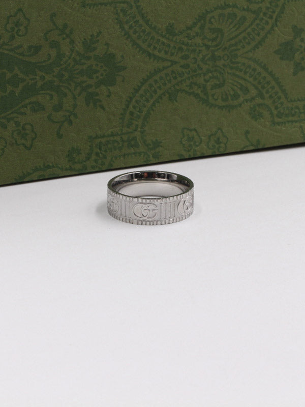 دبلة قوتشي لوقو خواتم gucci فضي 6