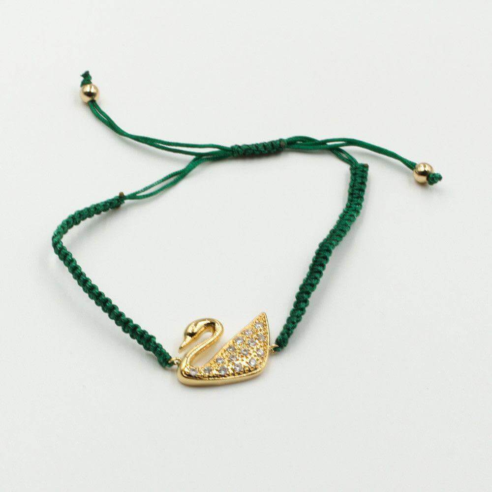 اسواره خيط سحاب وزه سوارفسكي اسواره متوفر 5 لون اخضر ذهبي