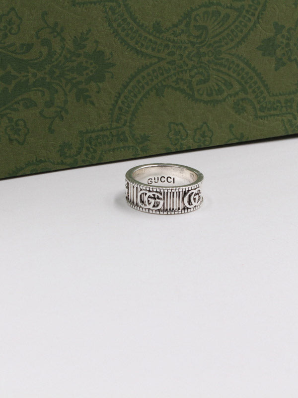 دبلة قوتشي لوقو فضي خواتم gucci
