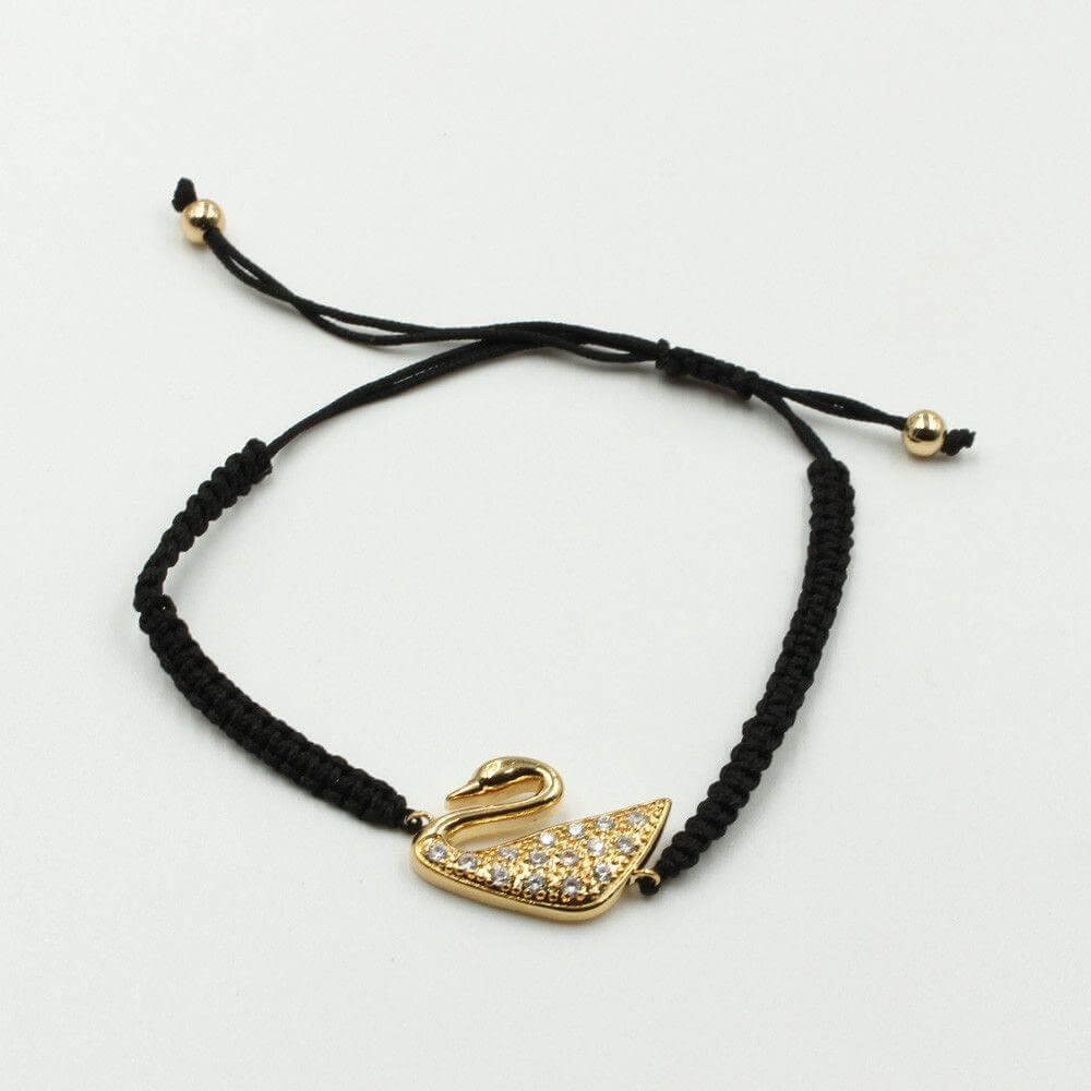 اسواره خيط سحاب وزه سوارفسكي اسواره متوفر 5 لون اسود ذهبي