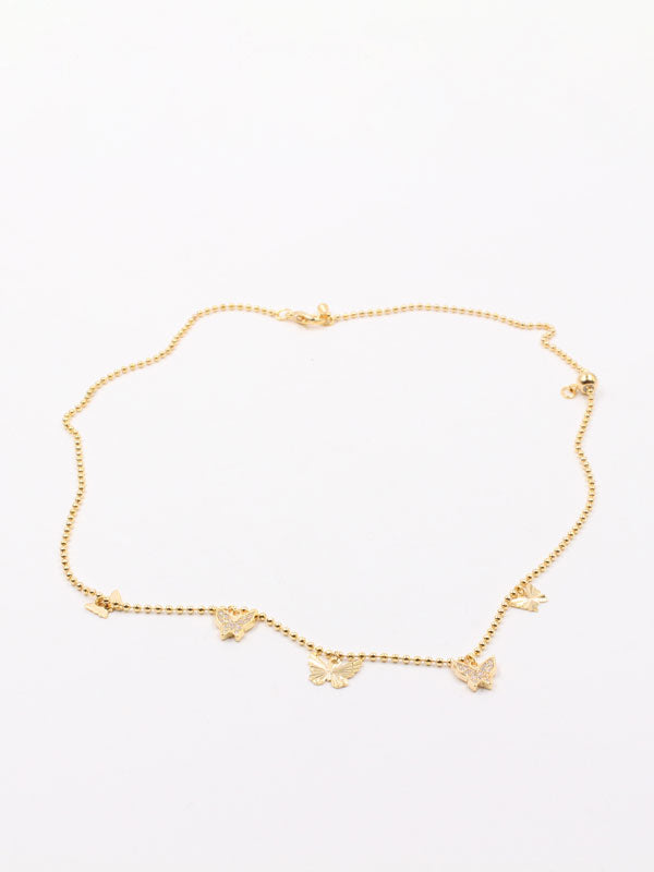 تشوكر فراشات ميتال زركون سلسال Jewel