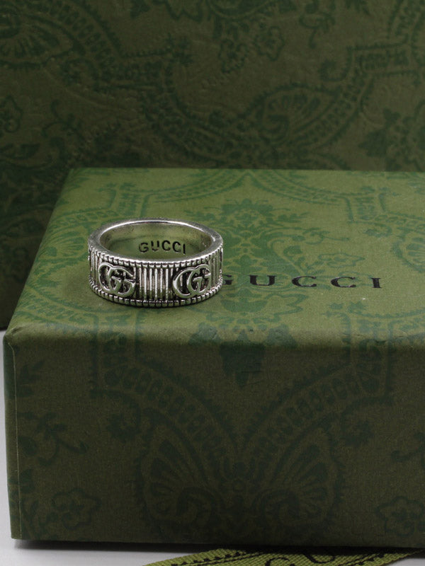 دبلة قوتشي لوقو فضي خواتم gucci