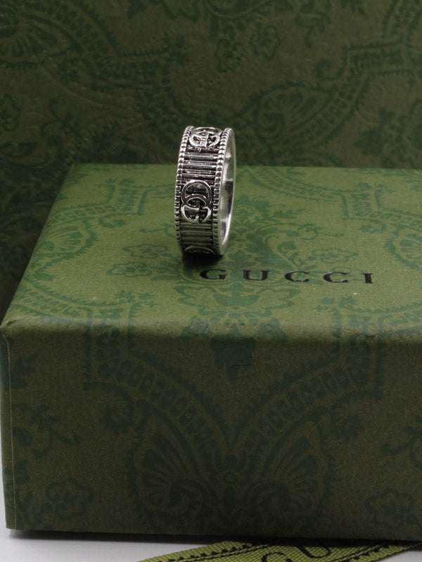 دبلة قوتشي لوقو فضي خواتم gucci