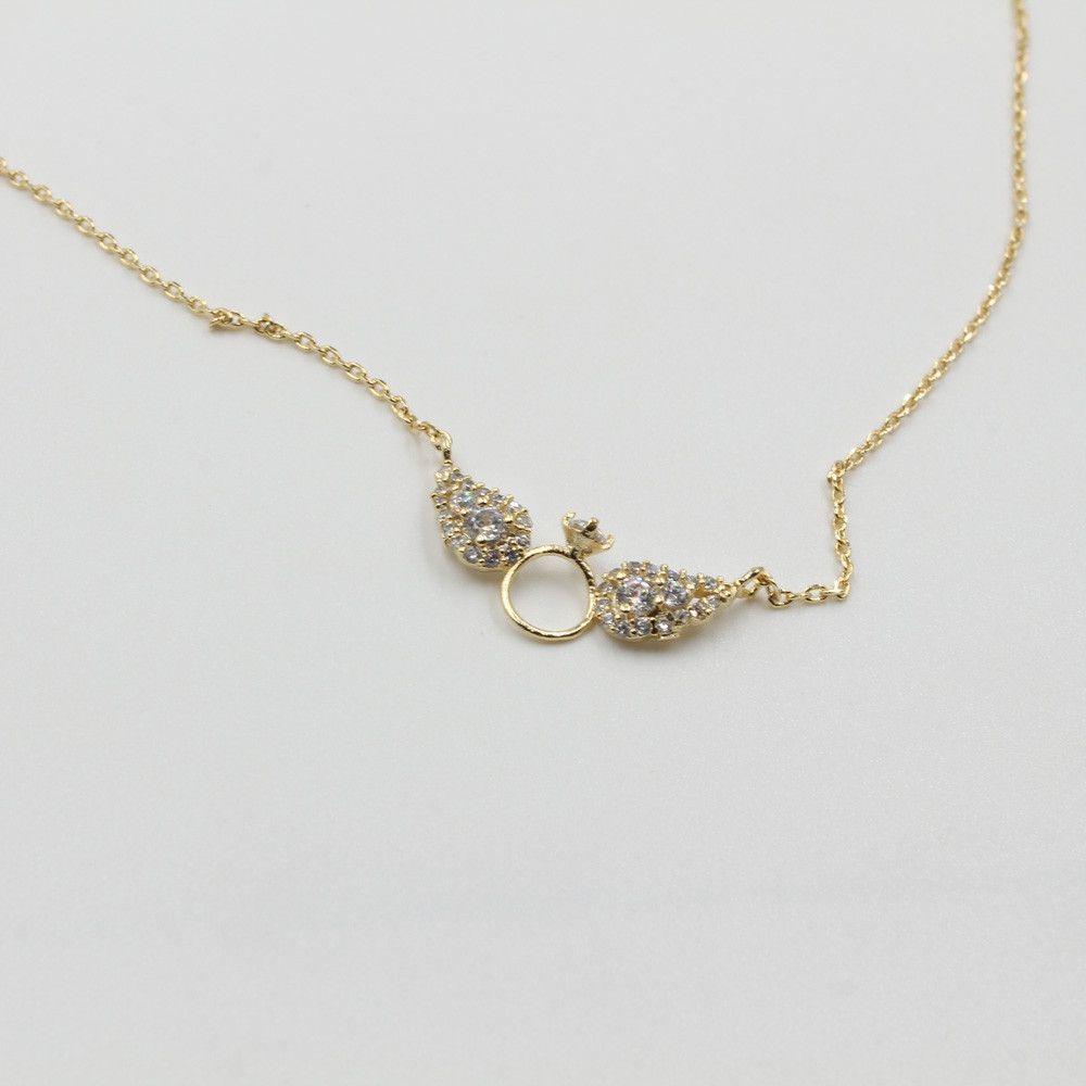 سلسال جناح تيفاني زركون صغير سلسال tiffany ذهبي