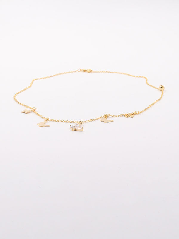 تشوكر فراشة ميتال زركون سلسال Jewel