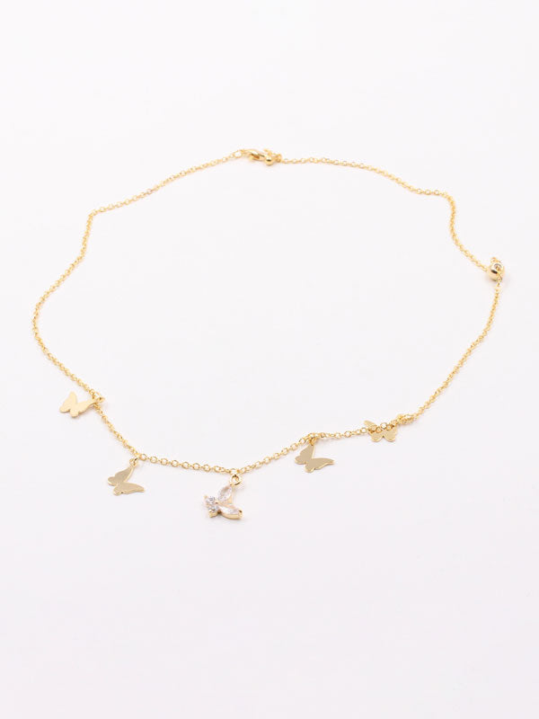 تشوكر فراشة ميتال زركون سلسال Jewel