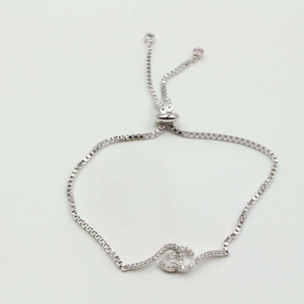 اسواره شانيل سحاب زركون اسواره chanel فضي