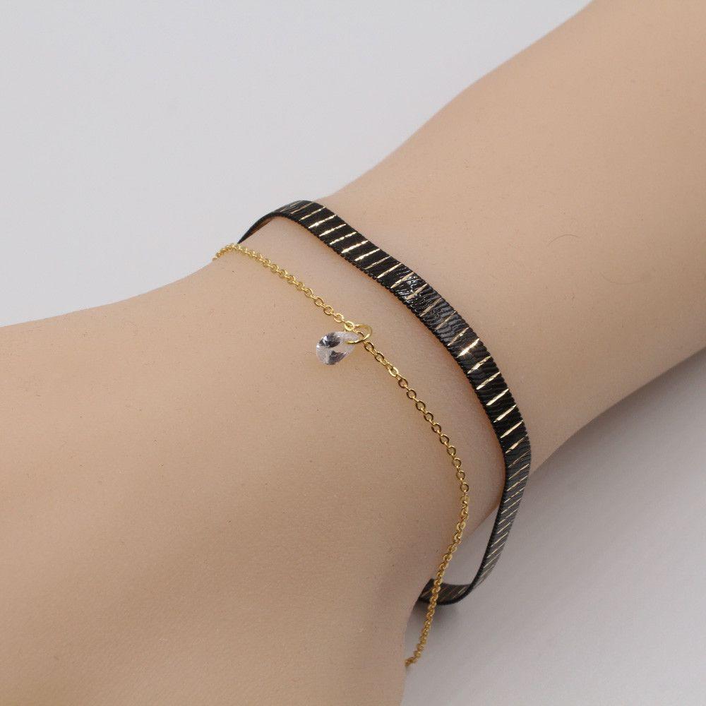 اسواره سنيك دبل لاين اسواره متوفر 2 لون ذهبي