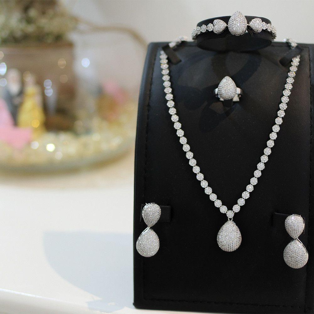 طقم سهره زركون كوري 4 قطع اطقم متوفر 2 لون