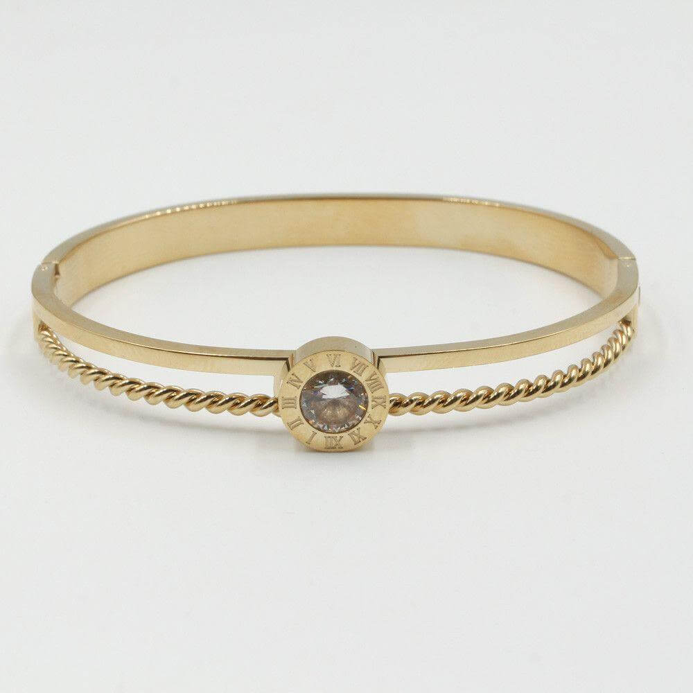 اسواره ستانلس ستيل بفص سوليتير زركون اسواره متوفر 1 لون