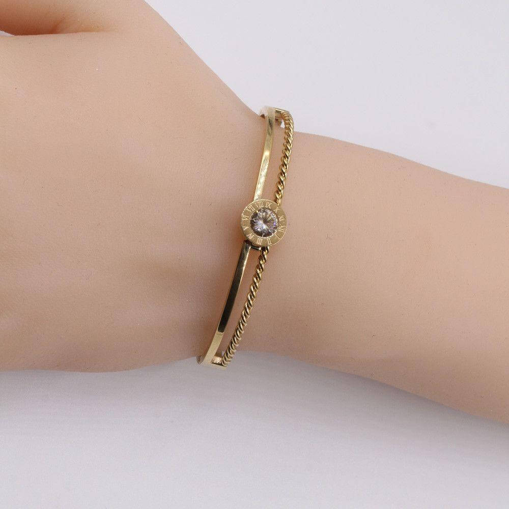 اسواره ستانلس ستيل بفص سوليتير زركون اسواره متوفر 1 لون