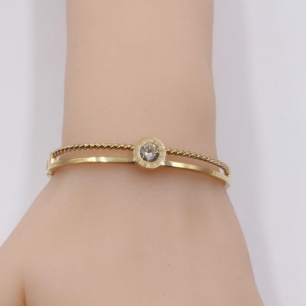 اسواره ستانلس ستيل بفص سوليتير زركون اسواره متوفر 1 لون