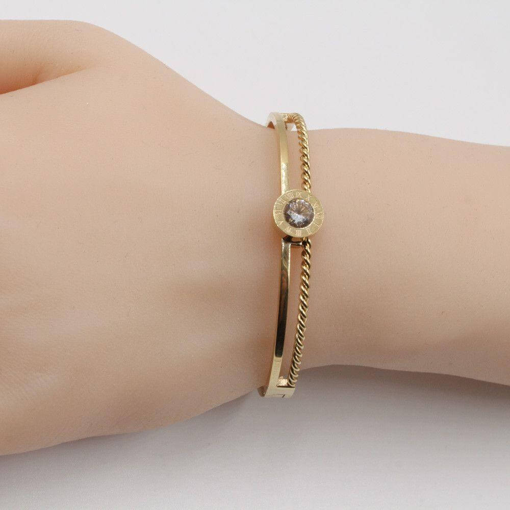 اسواره ستانلس ستيل بفص سوليتير زركون اسواره متوفر 1 لون