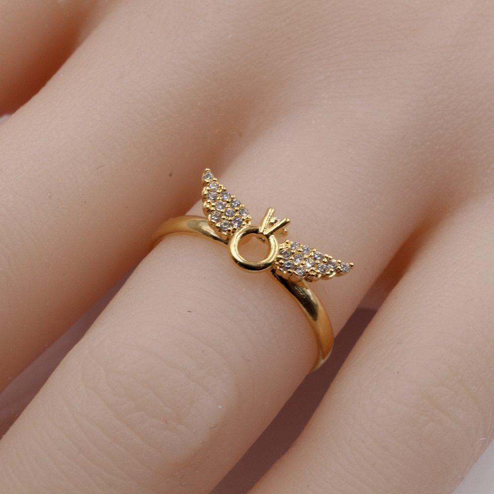 خاتم تيفاني جناح زركون صغير خواتم متوفر 3 لون