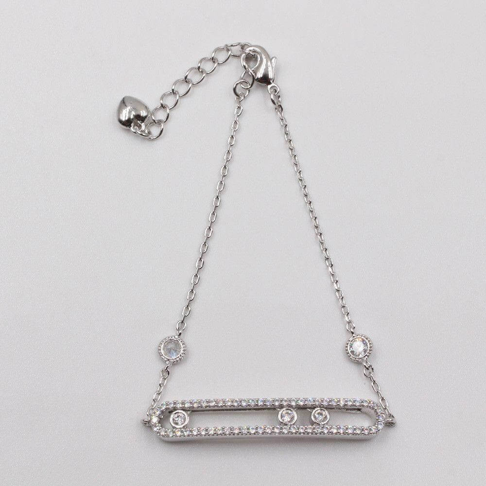 اسواره ماركة ميسيكا زركون متحرك messika فضي