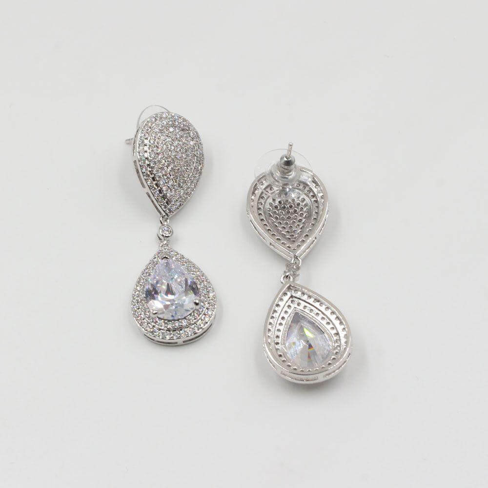 حلق زركون دبل تير دمعه حلق متوفر 1 لون