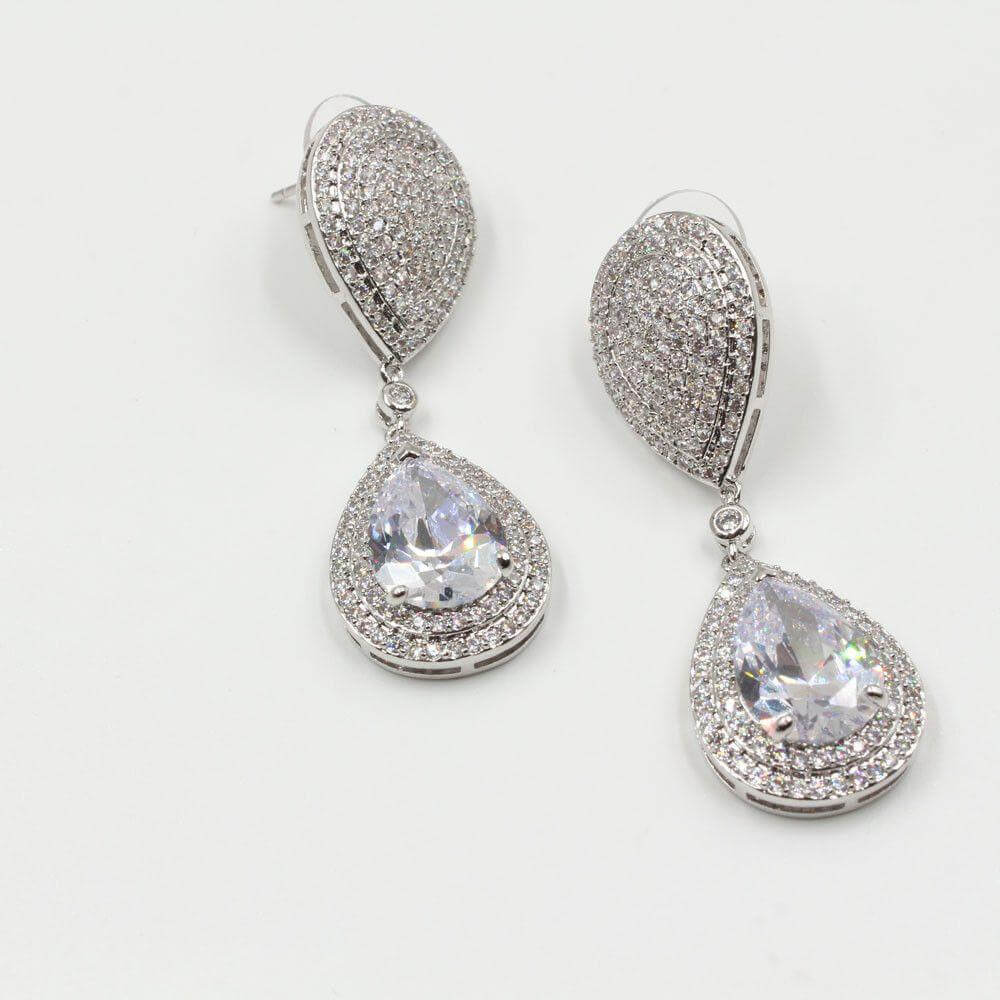 حلق زركون دبل تير دمعه حلق متوفر 1 لون