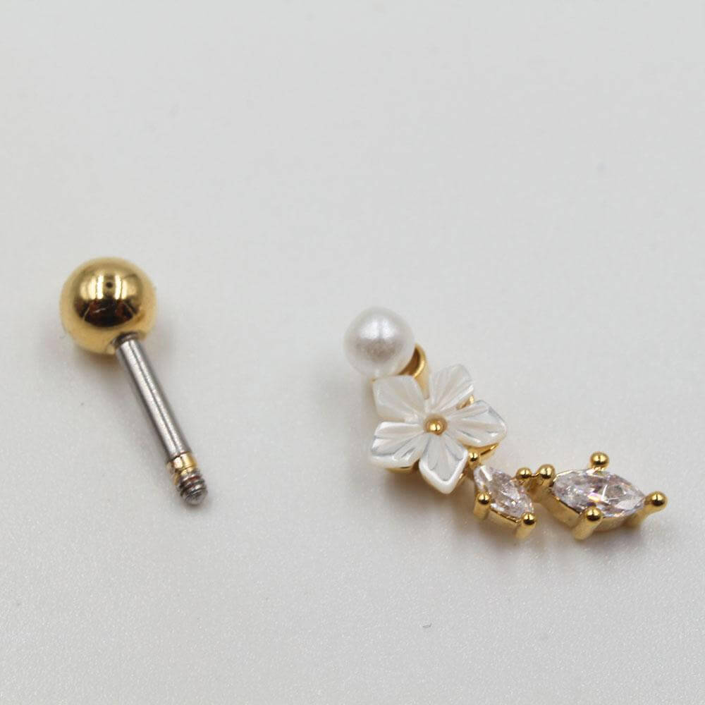 بيرسنق فلاورز ديزاين بيرسنق متوفر 1 لون ذهبي