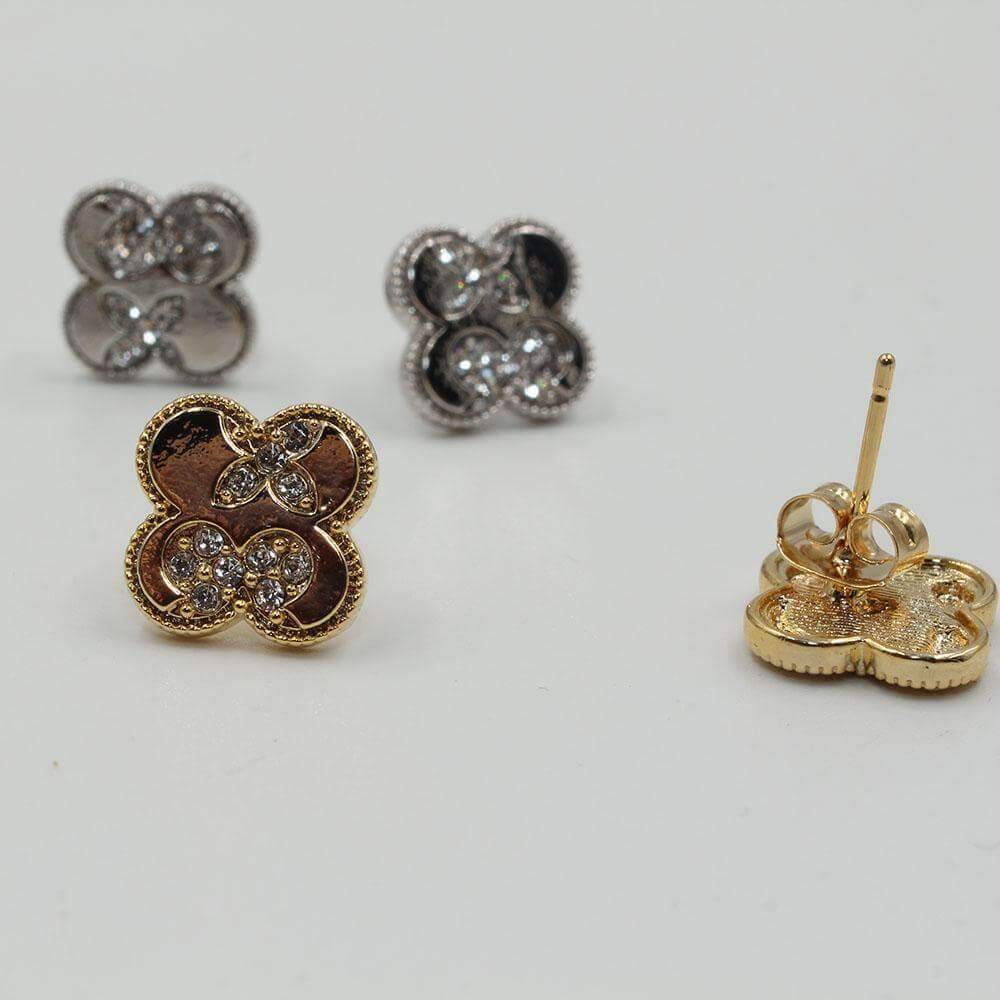 حلق ورده فان كليف وسط حلق متوفر 2 لون