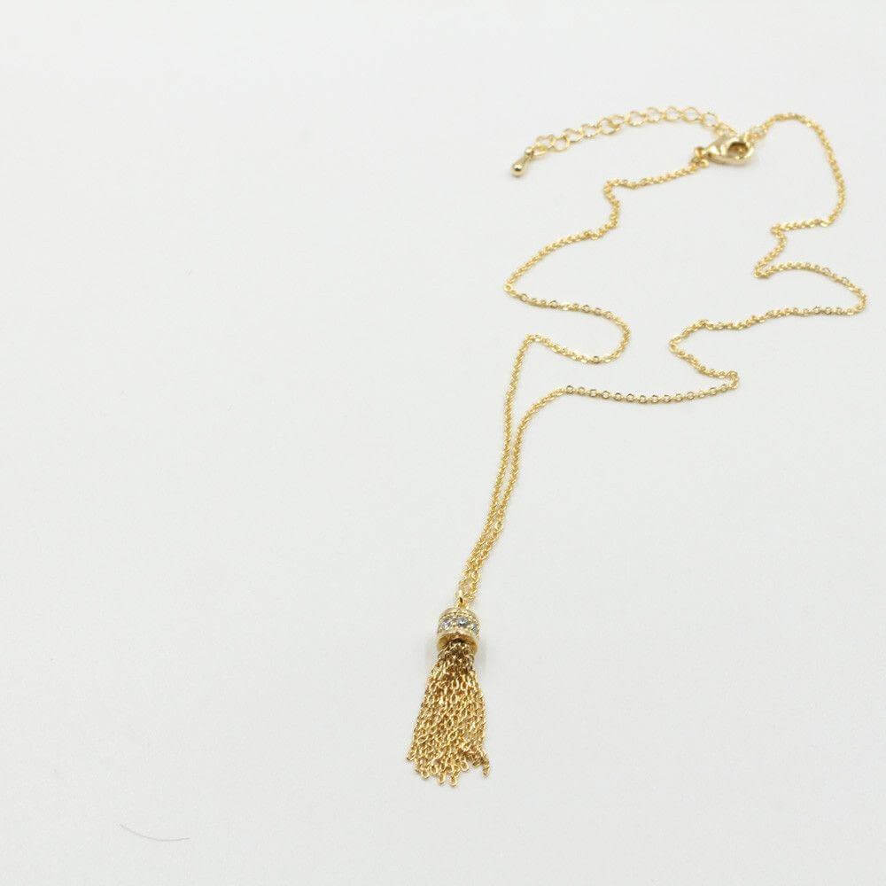 سلسال زركون فلاونس الانيق سلسال متوفر 2 لون ذهبي