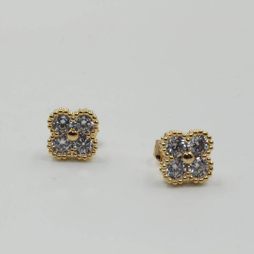 حلق ورده فان كليف صغير حلق متوفر 2 لون ذهبي