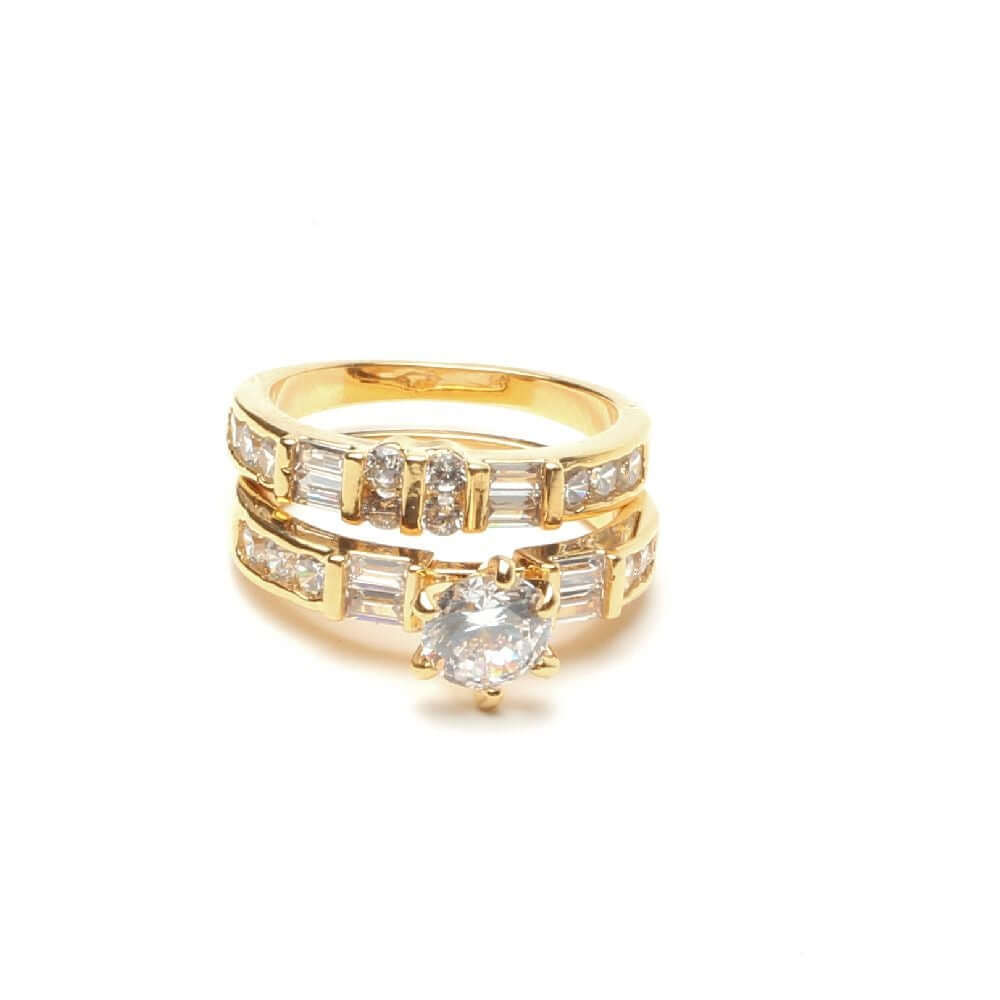 خاتمين توينز زركون كيوبك خواتم متوفر 2 لون