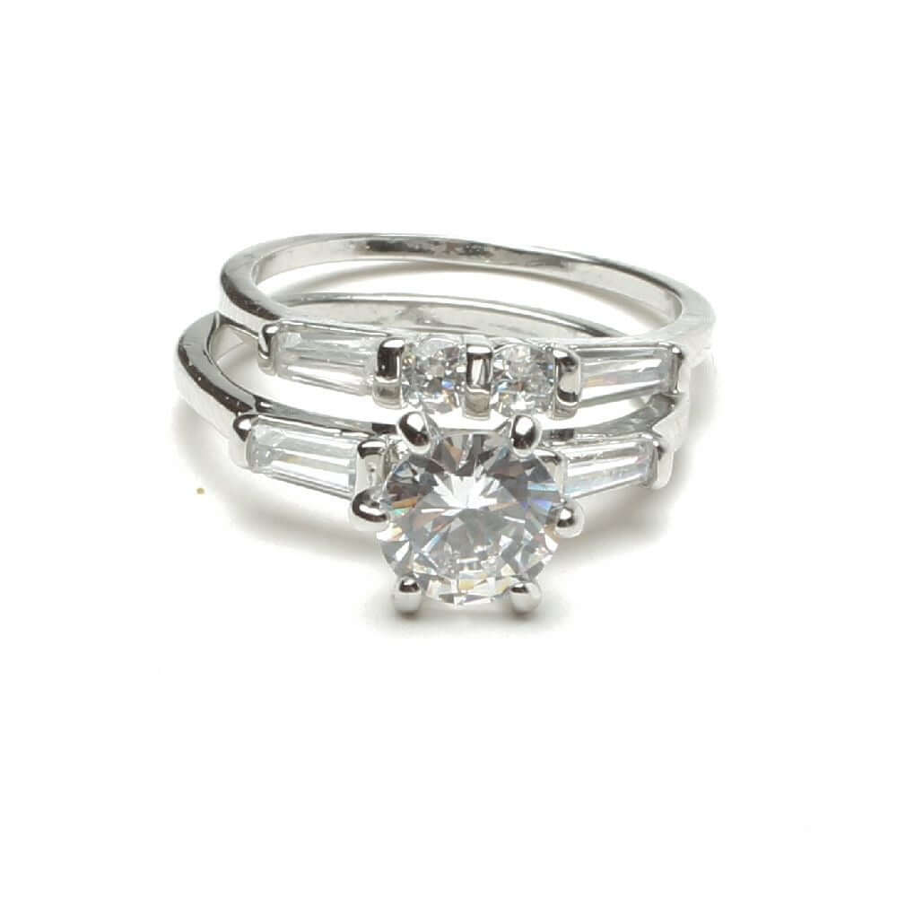 خواتم توينز زركون كيوبك خواتم متوفر 2 لون فضي 7