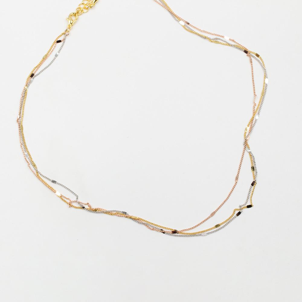 عقد طبقات ملون ناعم سلسال متوفر 6 لون