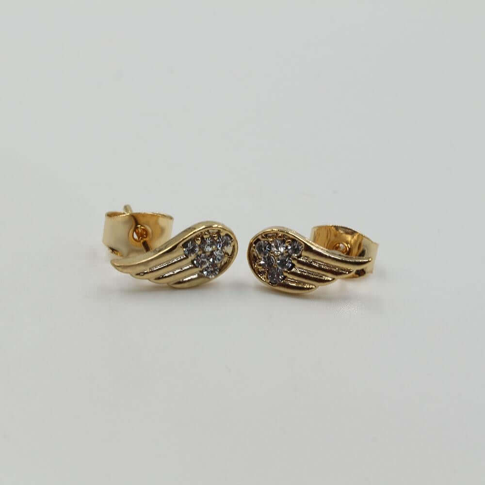 حلق كريستال جناح كوري حلق متوفر 2 لون ذهبي