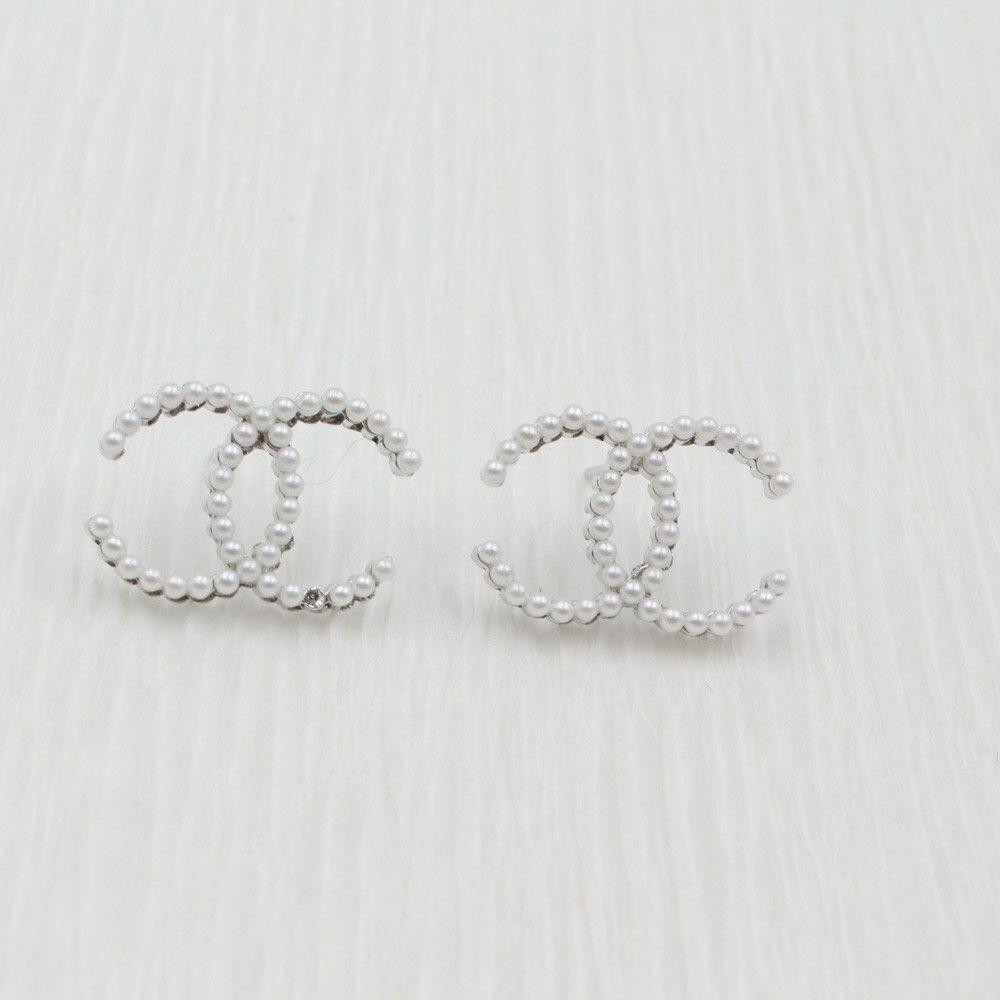 حلق شانيل لولو حلق chanel فضي