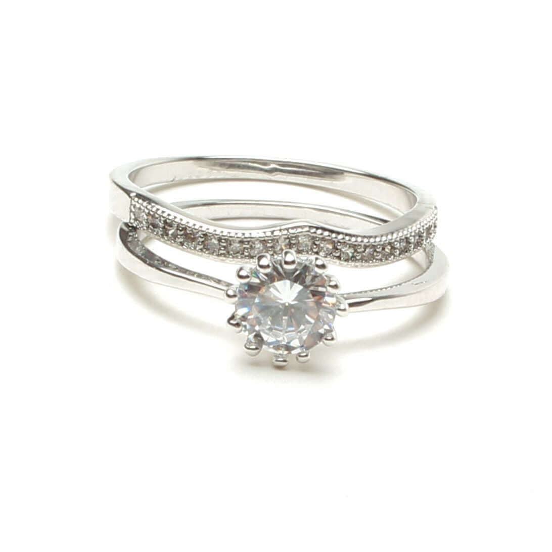 خواتم توينز فص سوليتير خواتم متوفر 2 لون