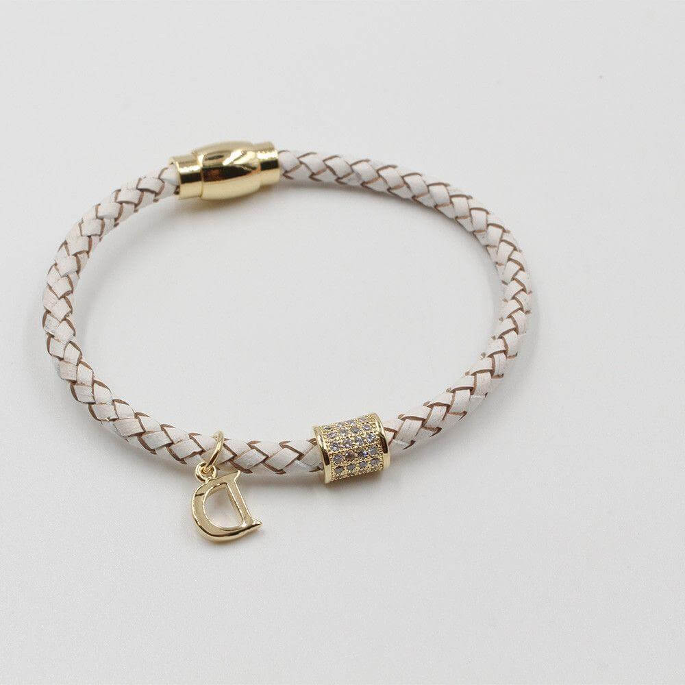 اسواره كريستيان ديور جلديه اسواره dior ابيض ذهبي