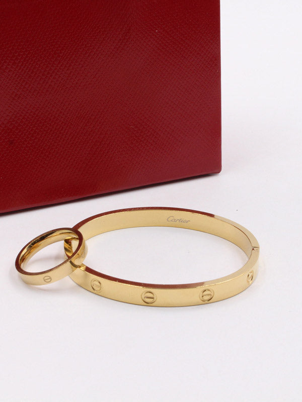 اساور كارتير مع خاتم كارتير لوقو اسواره CARTIER ذهبي 16