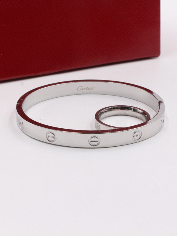 اساور كارتير مع خاتم كارتير لوقو اسواره CARTIER فضي 16