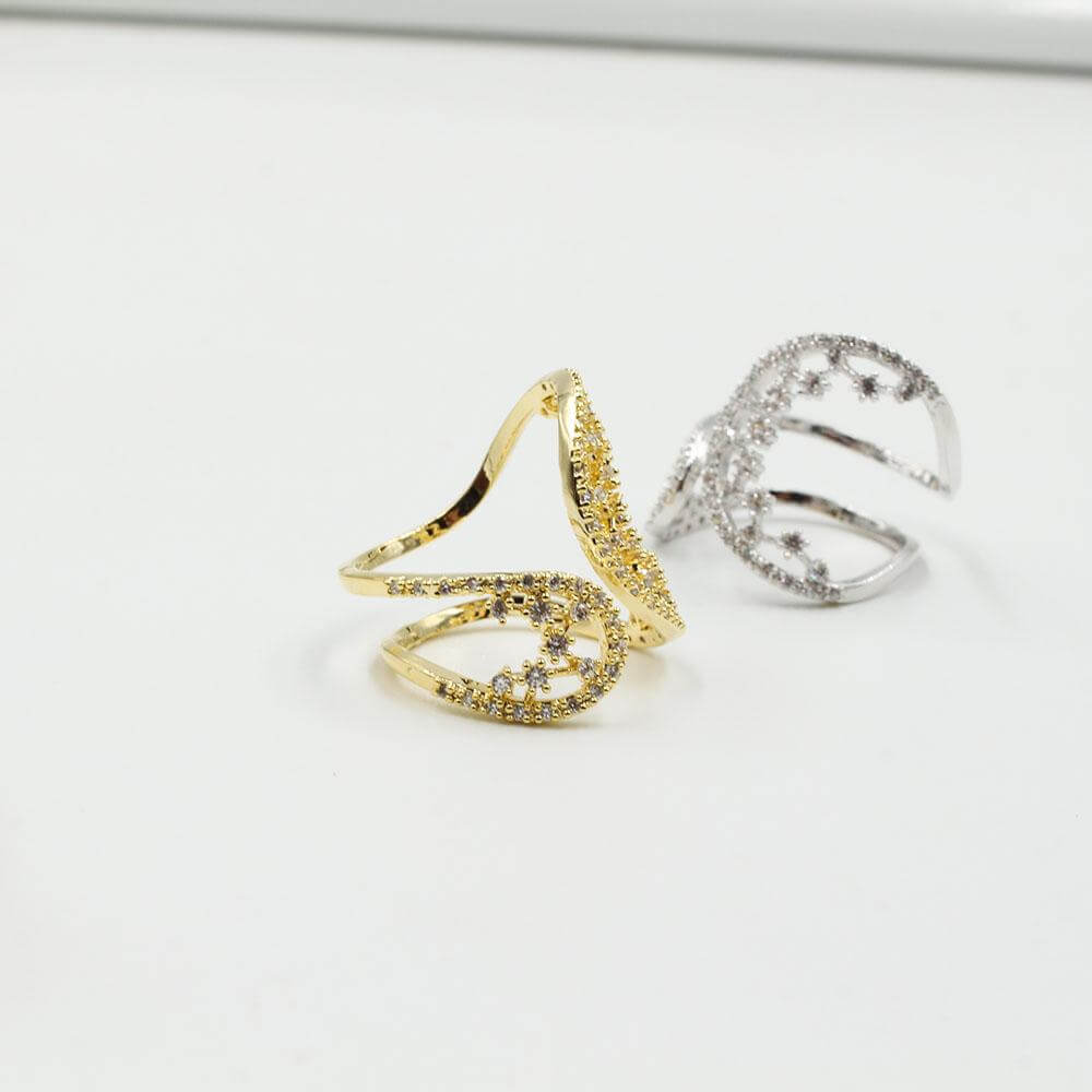 خاتم كيرف زركون تقليد الماس خواتم متوفر 2 لون