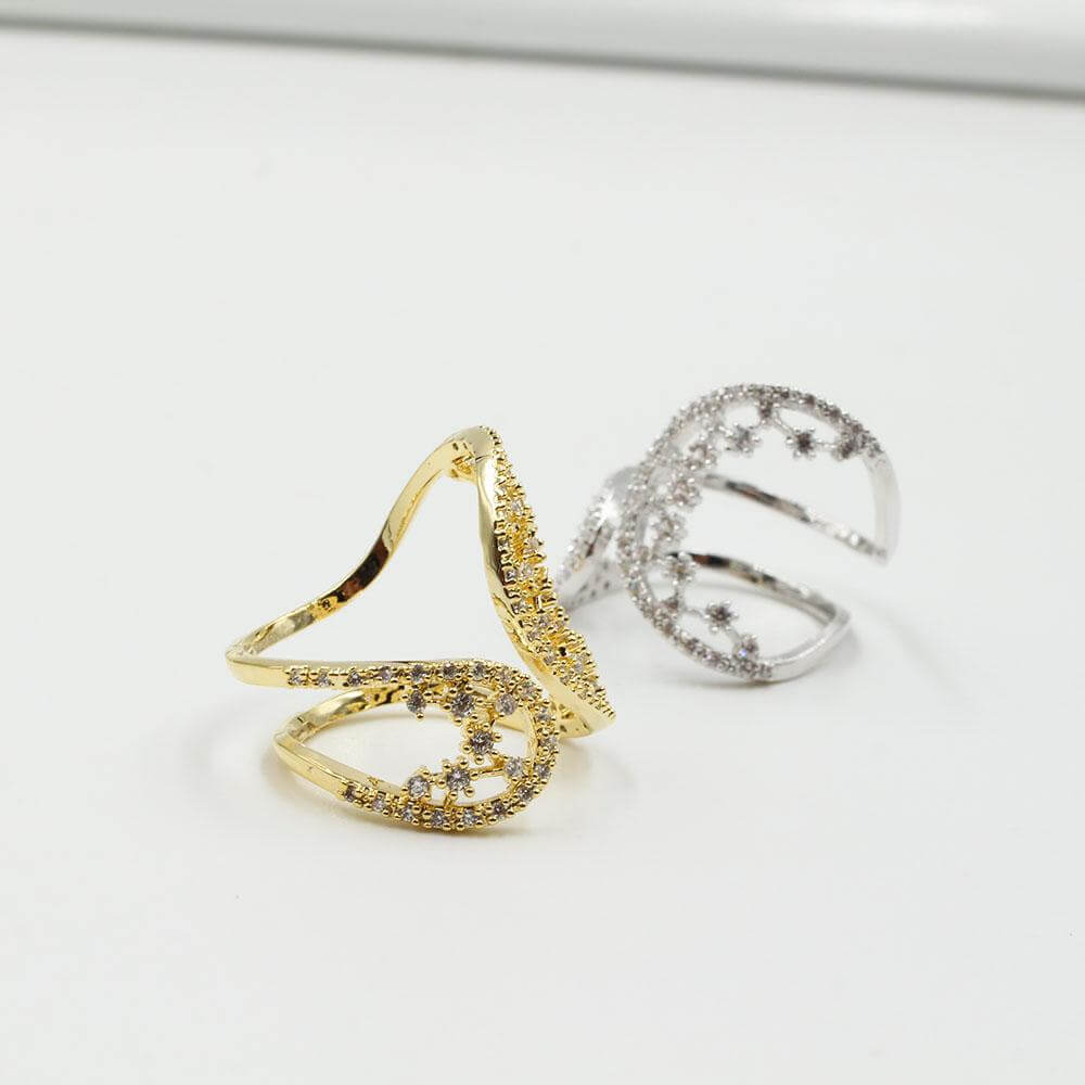 خاتم كيرف زركون تقليد الماس خواتم متوفر 2 لون