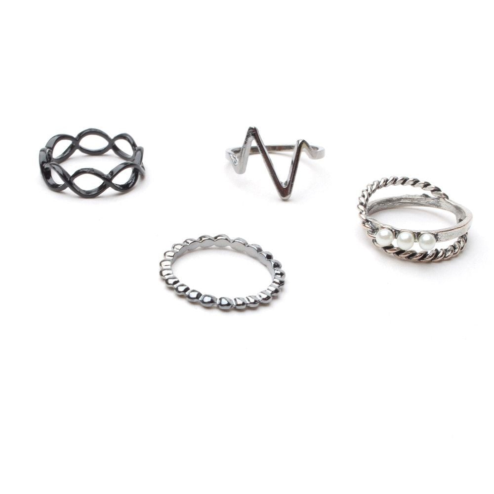 مجموعه خواتم بلون اسود خواتم متوفر 1 لون