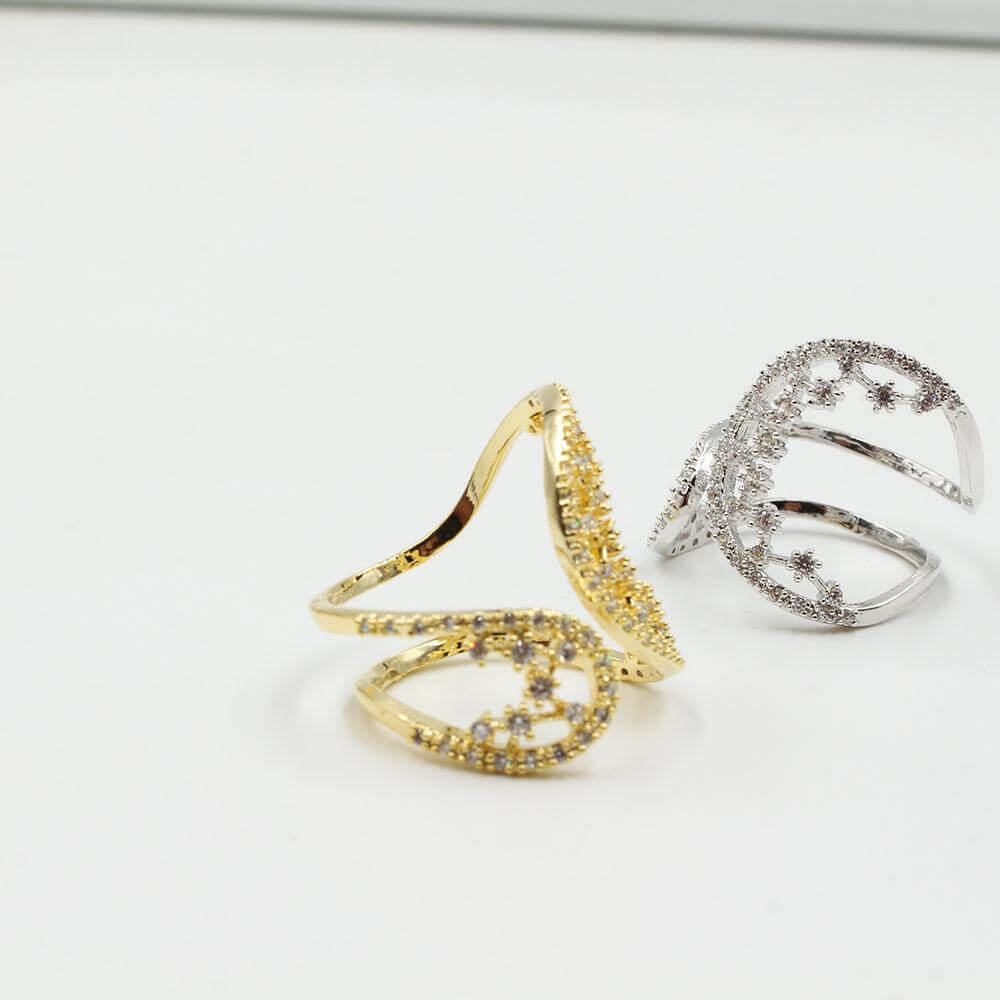 خاتم كيرف زركون تقليد الماس خواتم متوفر 2 لون