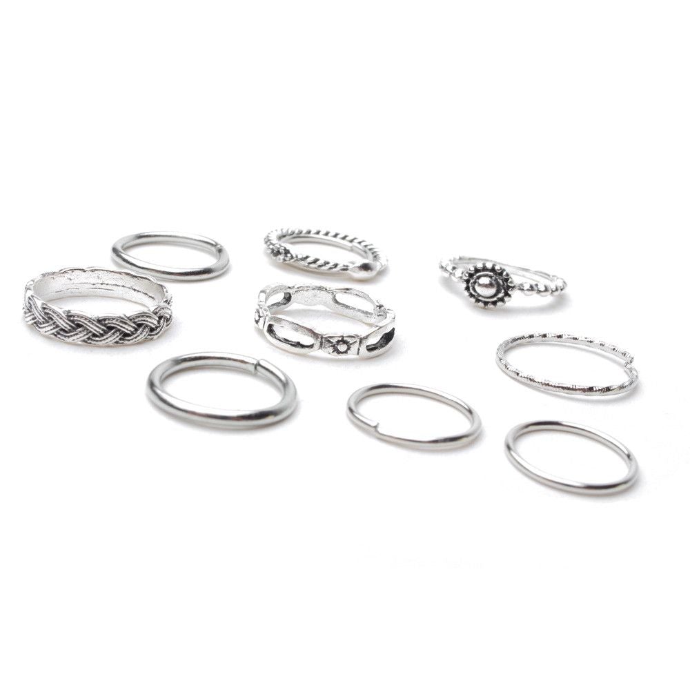 مجموعه خواتم فضي خواتم متوفر 1 لون فضي 2.5-3.5-6.5