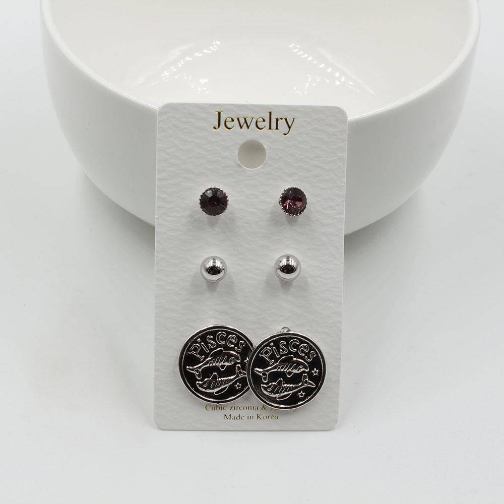 حلق أبراج فضي حلق متوفر 12 لون حوت