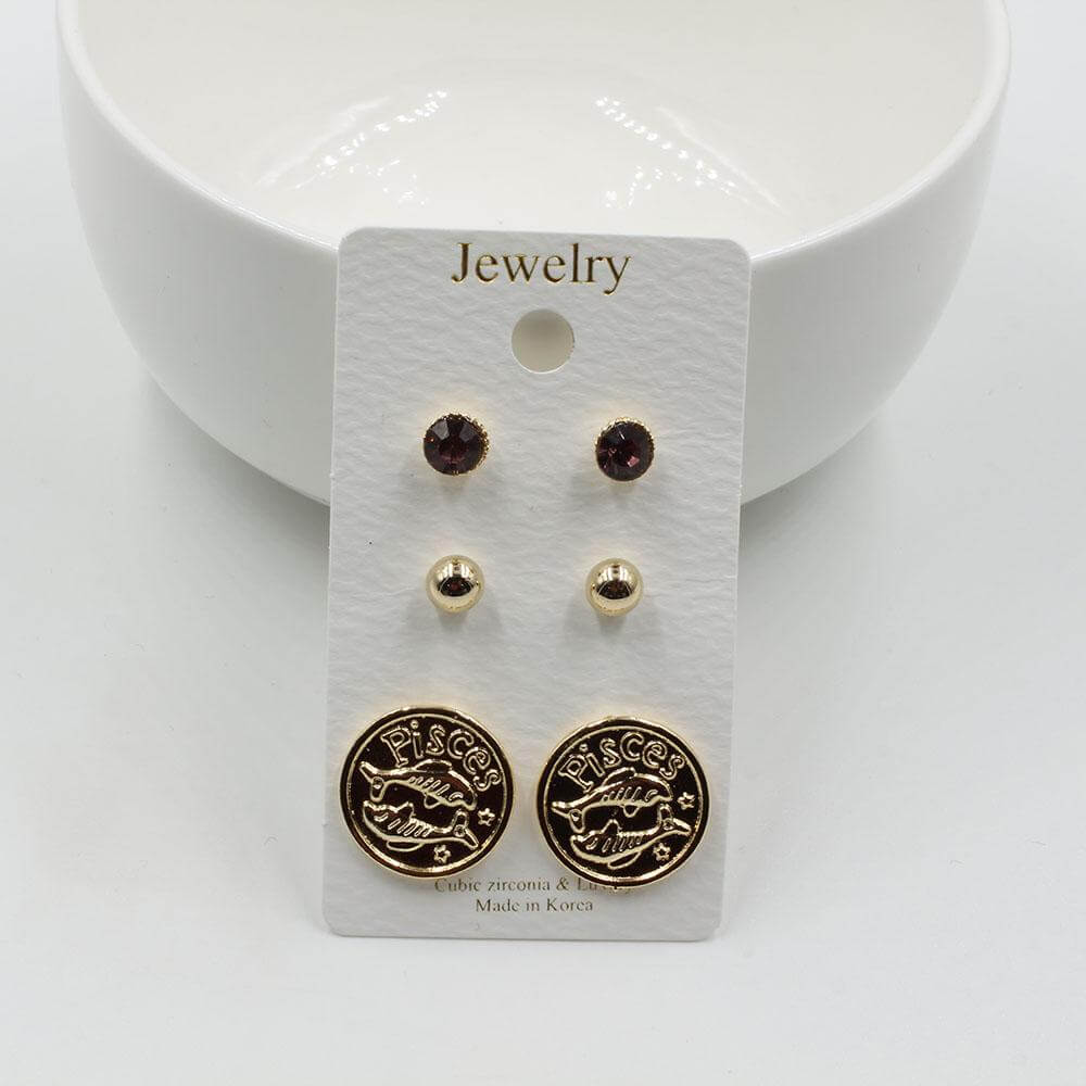 حلق أبراج ذهبي حلق متوفر 12 لون حوت